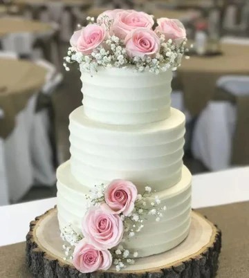  Pink Rose Wedding Cake